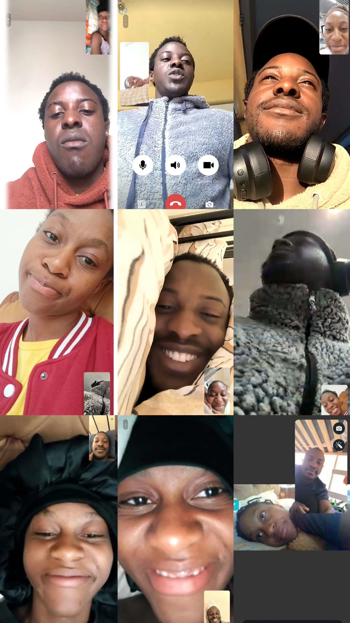 Kim and Bue on video calls during long distance